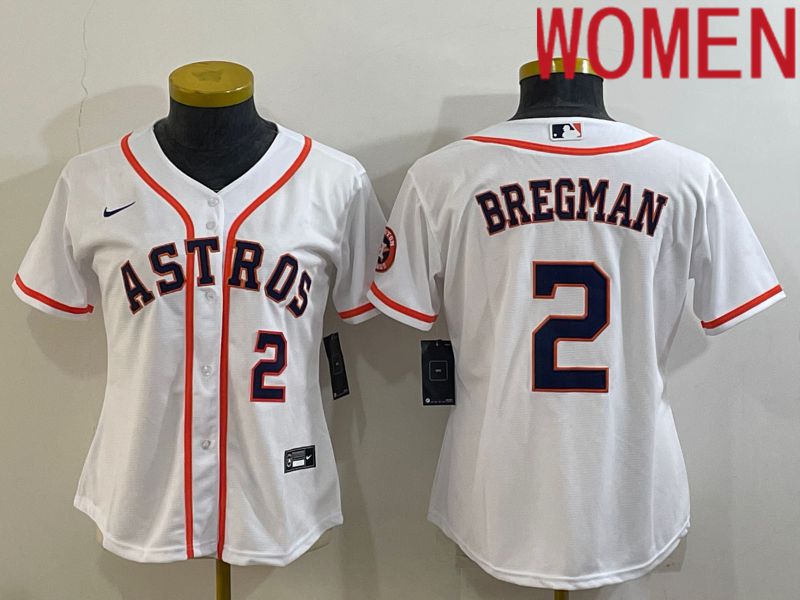 Women Houston Astros #2 Bregman White Game Nike 2022 MLB Jersey